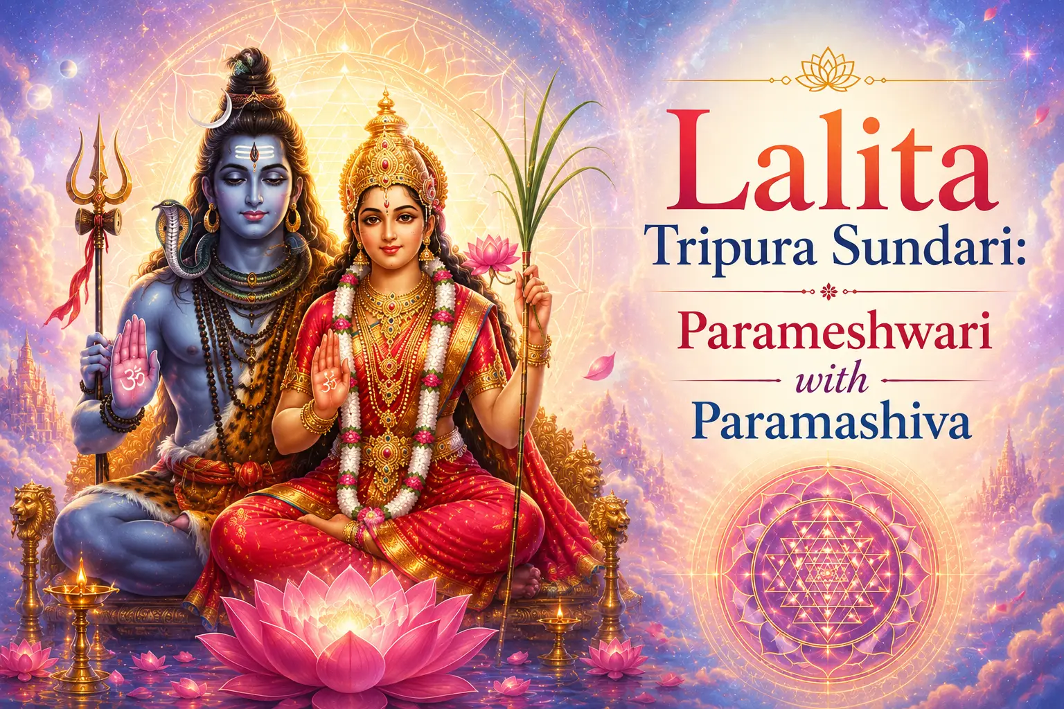 Lalita Tripura Sundari: Parameshwari with Paramashiva