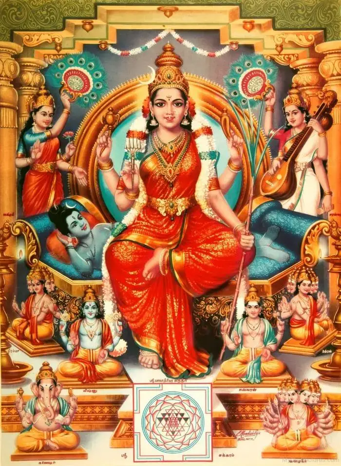 Lalita Tripura Sundari: Parameshwari with Paramashiva