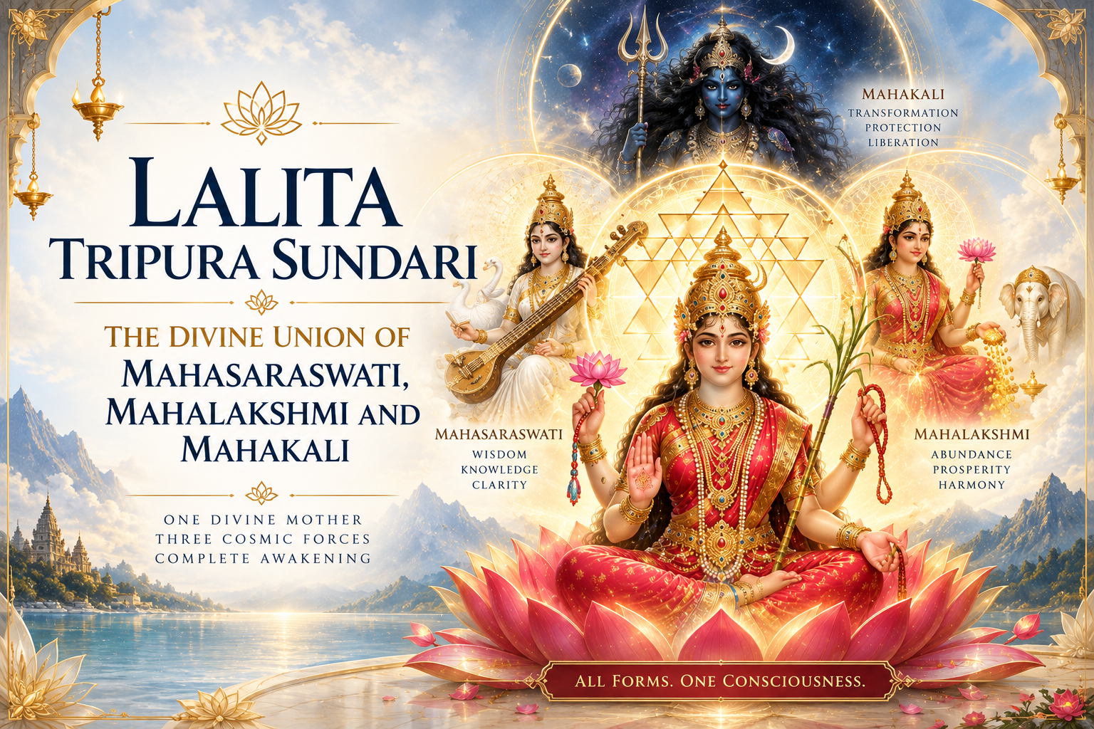 Union of Mahasaraswati, Mahalakshmi and Mahakali